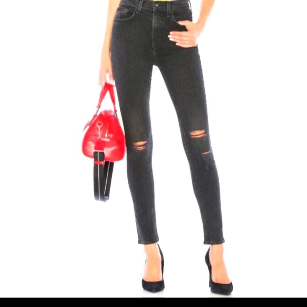 Rag & Bone High Rise faded black jeans 25
